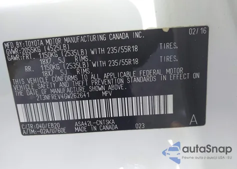 2016 Toyota Rav4 Se from USA, damaged, VIN 2T3NFREV4GW262641